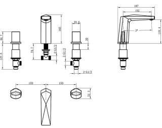 Смеситель для раковины Boheme Venturo 150-WCR-ICE белый/хром
